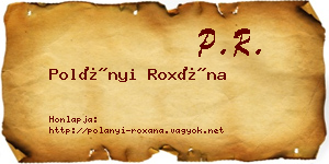 Polányi Roxána névjegykártya